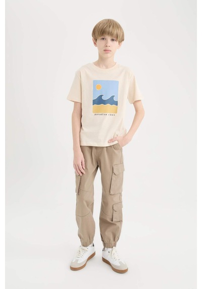 DeFacto Erkek Çocuk Kargo Cepli Standart Paça Gabardin Jogger Pantolon D6314A825SPBN294