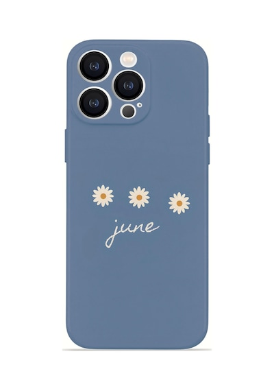 Apple iPhone Uyumlu 12 Pro Max Vorian İnce Kamera Korumalı Mika Kılıf June Daisy Blue June Daisy Blue Mika