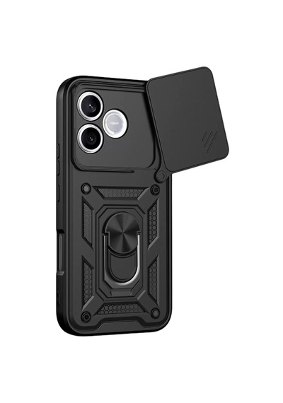 Newface Huawei Honor 600 Lite Pars Lens Yüzüklü Silikon - Siyah