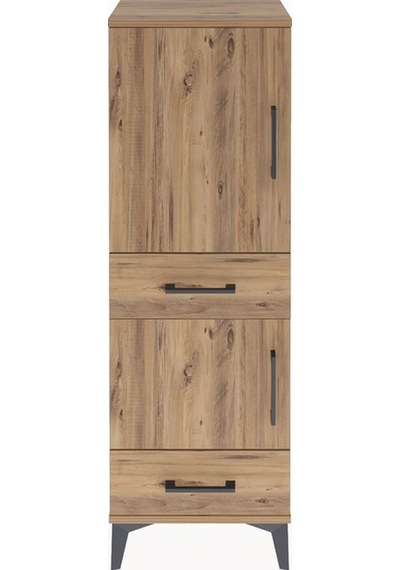 Arges Dolap 3 Raflı 2 Çekmeceli 2 Kapaklı 44x30x134 Çam-çam Çam