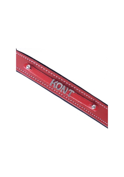 Doggie İsimlikli Deri Boyun Tasması M 1.5x25-30 CM Kırmızı
