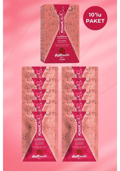 Humanlife Çilek Aromalı Kayganlaştırıcı Jel Lubricant 10 x 5 G