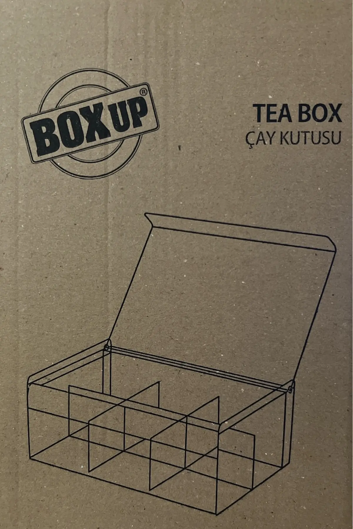 Box Up Plastik 6 Bölmeli Poşet Çay Saklama Kutusu - Poşet Çay Kutusu, Bitki Çay Kutusu, Şeffaf Renk, 1 Adet