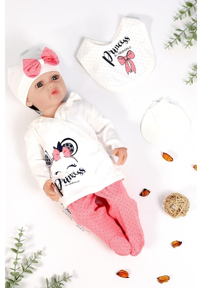 Sitilin Kız Bebek 5 Li Fiyonglu Prenses Hastane Çıkışı Seti Stl6511 Beyaz