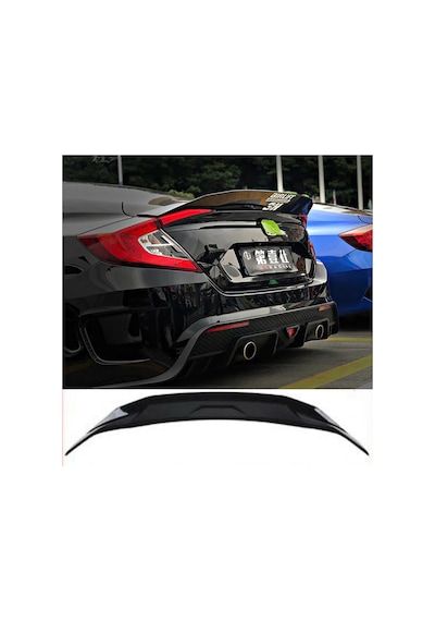Honda Civic Fc5 Jdm Bagaj Üstü Spoiler Parlak Siyah Spoyler Plastik İthal 2016+