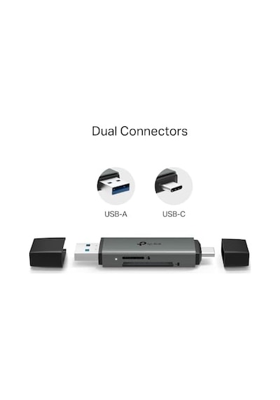 Ua430d Usb 3.0 Type-c & Type-a Sd/microsd Kart Okuyucu 5 Gbps Hız, Uhs-ı 200 Mb/s, Çift Kart Eşzamanlı Okuma/yazma, 2tb A Kadar Destek, Alüminyum Gövde, Tak-çalıştır