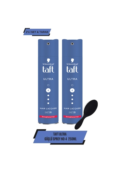 Taft Ultra Güçlü Sprey 2 x 250 ML + Tarak