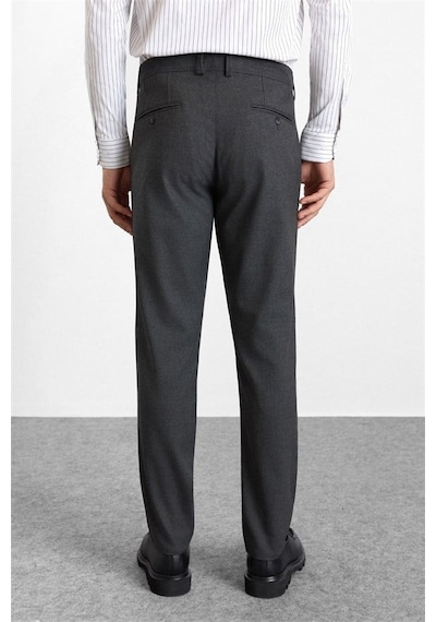 Süvari Antrasit Slim Düz Twill Normal Bel Casual Pantolon Spn2020500035-s08