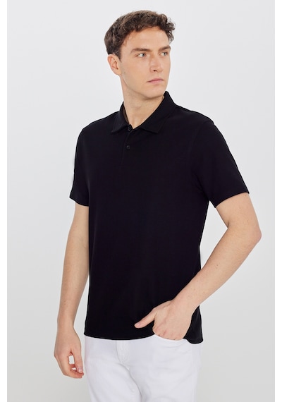 AC&Co / Altınyıldız Classics Erkek Sıyah %100 Pamuk Slim Fit Dar Kesim Polo Yaka Jakarlı Triko Tişört SIYAH AC&Co / Altınyıldız Classics Erkek Sıyah %100 Pamuk Slim Fit Dar Kesim Polo Yaka Jakarlı Triko Tişört SIYAH