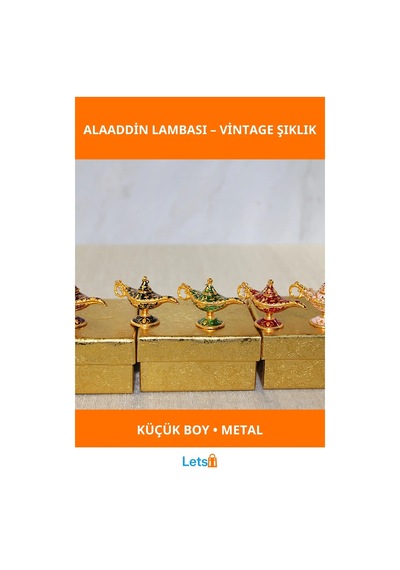 Mineli Metal Alaaddin Lambası Vintage Dekoratif Objeler 1 Adet
