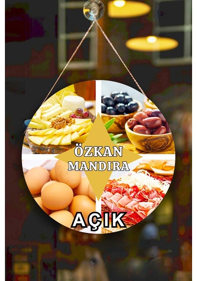 Kişiye Özel Şarküteri Mandıra Açık Kapalı Kapı Süsü, İsme Özel Şarküteri Tabelası Dekoru
