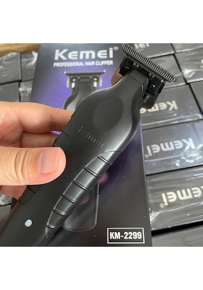 Kemei 2299 Berber Akülü Saç Düzeltici 0mm Sıfır Boşluklu Oyma Clipper Gri