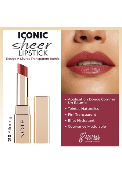 Cosmetics Iconic Sheer Lipstick 210 Alluring Nemlendirici Parlak Ruj, Kırmızı Çok Renkli