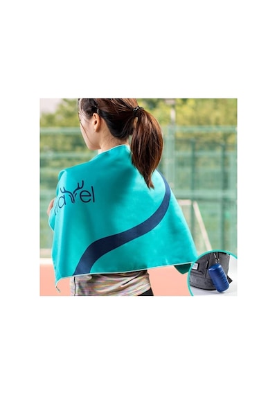 Çantalı Siyah Mikrofiber Havlu 40x80 Cm, Spor Ve Seyahat Için Pratik