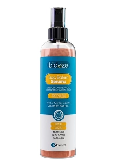Bidoze Besleyici Onarıcı Yoğun Saç Bakım Serumu 250 Ml Argan Keratin Biotin Kolajen Zengin İçerikli Kabarma Önleyici & Isı Koruyucu