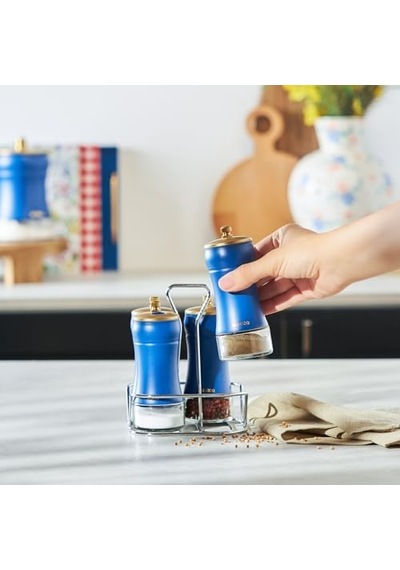Blue Berry 5 Parça Cam Baharat Takımı Açık Bej