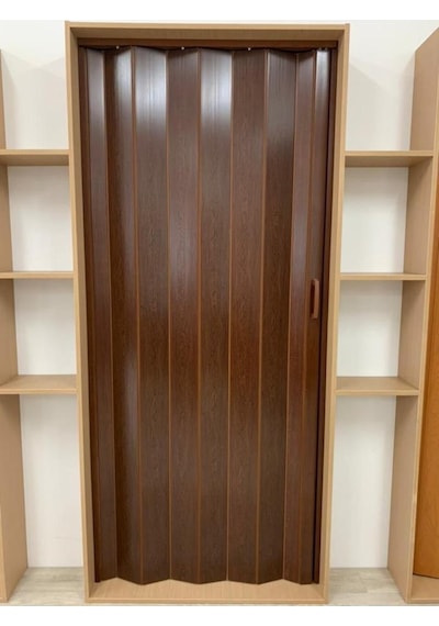 Akordeon Kapı Kibar Modeli, Ceviz Ahşap Desenli, 84x216cm