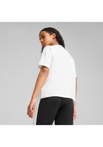 Puma Wardrobe Ess Genç Geniş Kesim Tişört 629895 02 Beyaz