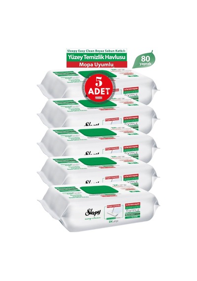 Easy Clean Mopa Uyumlu Yüzey Temizlik Havlusu 80 Yaprak X 5 Adet Diğer