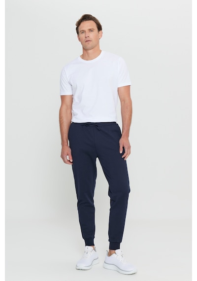 AC&Co / Altınyıldız Classics Standart Fit Normal Kesim Pamuklu Baskılı Cepli Erkek Eşofman Altı Lacivert