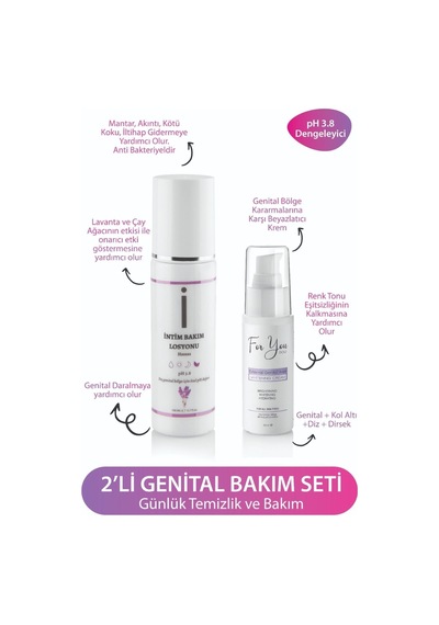 Intim Genital Bölge Koku Gidermeye Yardımcı Losyon + Genital Beyazlatıcı Krem Set 50ml