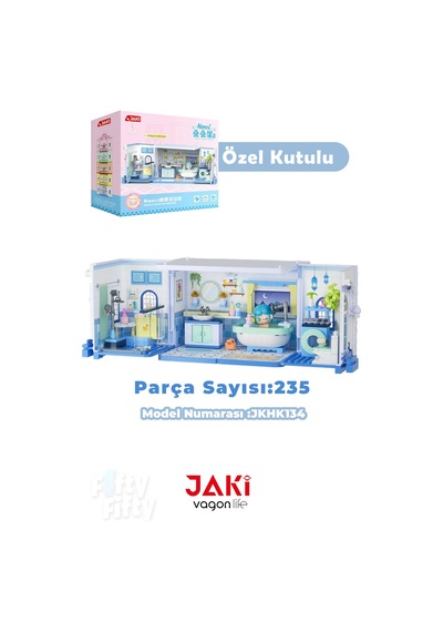 Jaki Nanci Serisi Banyo / Duş 235 Parça Oyuncak Yapım Seti -ffjkhk134