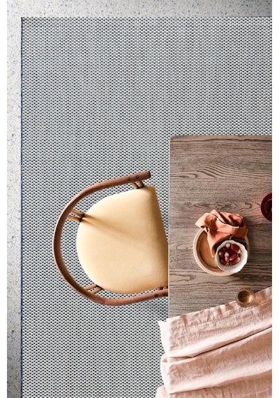 Koza Halı Fresco Ekru Lacivet İskandinav Jüt Yıkanabilir Halı Kilim Balkon Teras Salon Koridor Halısı 20521b, 50 X 80 Açık Indigo