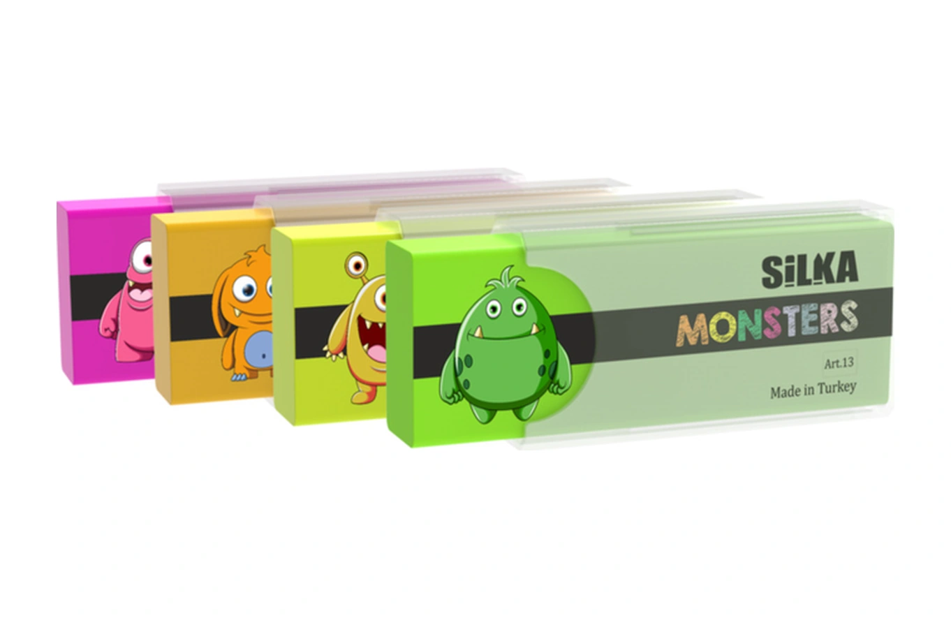 Art.13 Monsters 4 Adet Silgi Ve Simli 2 Adet Kalemtraş Seti2 Kız Öğrenci
