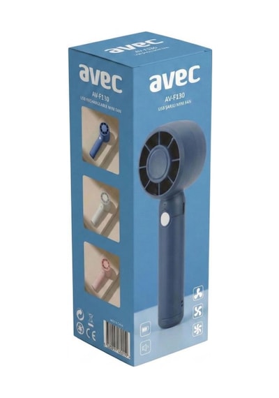 Avec Av-f130 Taşınabilir Usb Şarjlı Mini Fan - 3 Kademeli Hız Ayarlı Vantilatör