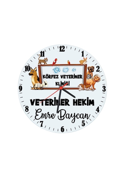 Veterinere Hediye Isimli Klinik Duvar Saati