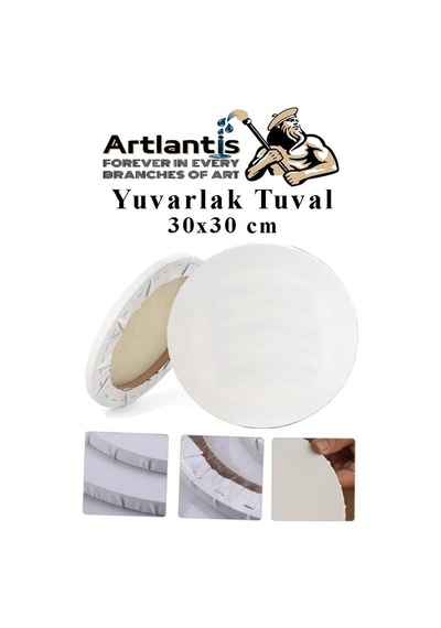 Yuvarlak Tuval 30x30 Cm 1 Adet Arkadan Zimbali Astarli Resim Tuvali Akrilik Boya Yagli Boya Diğer