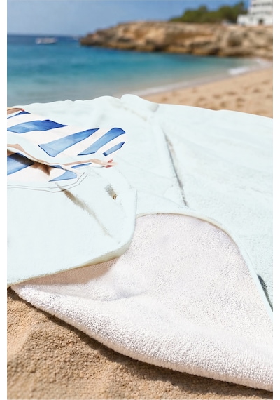 Yelkenli Marine Mavi Plaj Havlusu - Akdeniz Nautical Minimal Açık Hızlı Kuruyan Mikrofiber Havlu Mat Şakayık