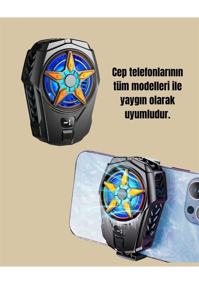 Hubrendy Tekno Oyunlar İçin Telefon Soğutucu 65-85 Mm Uyumlu, Dijital Ekranlı Yeni Nesil