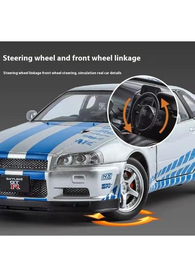 Nissan Skyline Gtr R34 1:24 Ölçek Diecast Model Araba Açılan Kapılar Nıssan Gtr Model