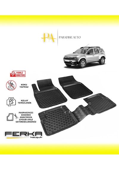 Dacia Duster 2011-2017 Uyarlanabilir Havuzlu Paspas