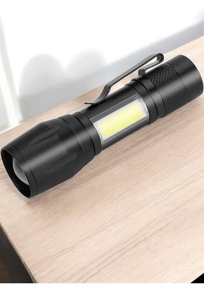 El Feneri Led Usb Şarjlı Zoom Mini Led Işık Acil Durum Feneri Sarı