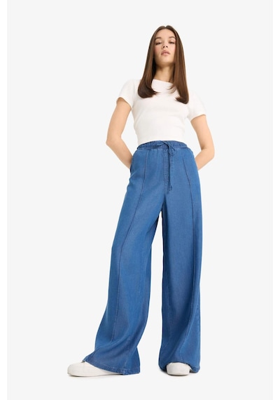 Defacto Pull On Wide Leg Yüksek Bel Uzun Akışkan Kumaş Yıkamalı Pantolon D8243AX25SM Mavi Defacto Pull On Wide Leg Yüksek Bel Uzun Akışkan Kumaş Yıkamalı Pantolon D8243AX25SM Mavi