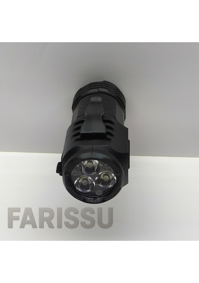 3 Led'li Güçlü Mini El Feneri Şarj Edilebilir Type-c Siyah