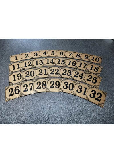 Kapı Numarası 3X3 Cm Kendinden Yapışkanlı No:1 Den 32 E