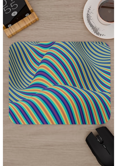 Realistik Çizgi Kaymaz Dikişli Kauçuk Oyuncu Mousepad V4 - 22x18 Gaming Mouse Pad Fare Altlığı