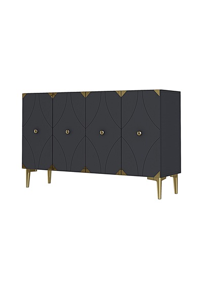 Ka1297ag Alfa Konsol Ve Tv Sehpası Antrasit-gold 120cm
