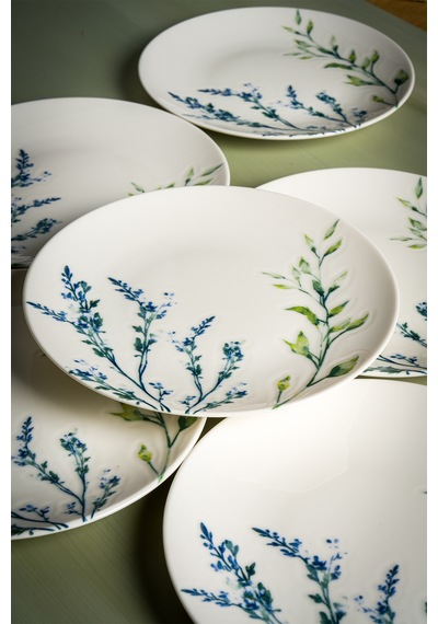 Lavender 6 Parça Porselen Pasta Seti 19 Cm