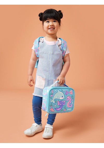 Smiggle Little Journeys Mini Kare Beslenme Çantası Aqua 458129 Çok Renkli