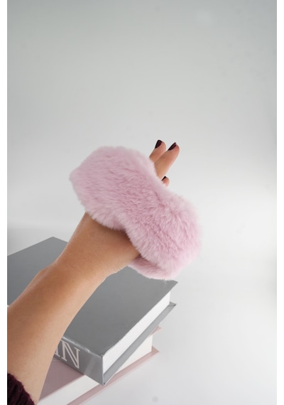 Bayan Peluş Lastik Toka-5102 Pembe