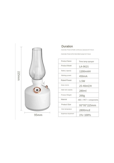 Divex Gaz Lambası Görünümlü Hava Nemlendirici Vintage Lamp Humidifier H-47