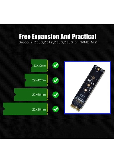 Lexroo Nvme M.2 Pcı-e3.0 1x Genişletme Adaptör Kartı Yüksek Hızlı M Anahtar Ngff Dönüştürücü Kart