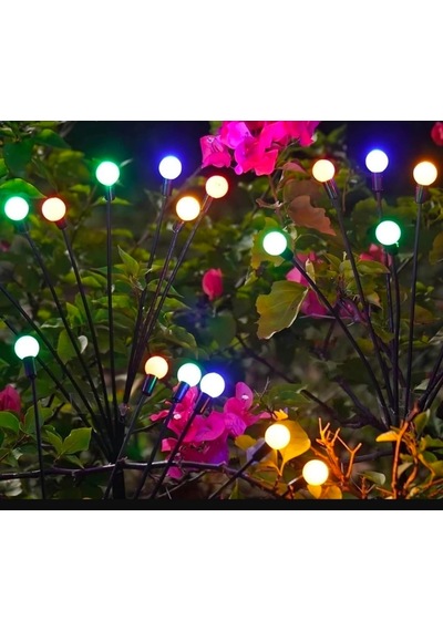 Tr Güneş Enerjili 8 Top Led Bahçe Aydınlatma Lambası 6 Modlu, Metal Saplama Çubuklu, Dış Mekan Dekoratif Led