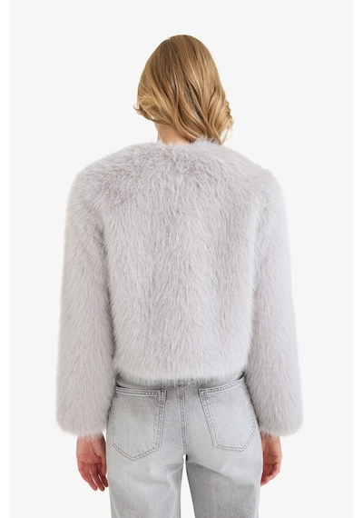 Defacto Regular Fit Kısa Suni Kürk F2147ax25wngr476 Gri-gr476
