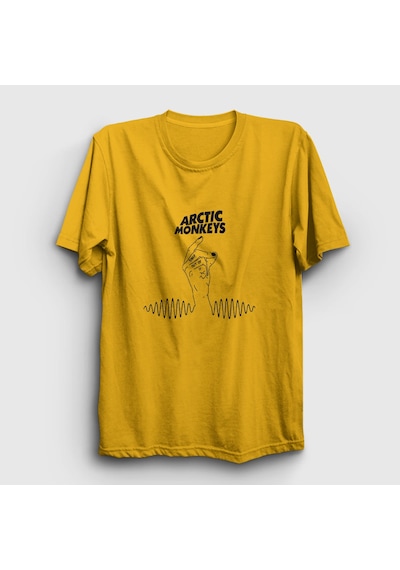 Presmono Unisex Snap Arctic Monkeys T-shirt Sarı
