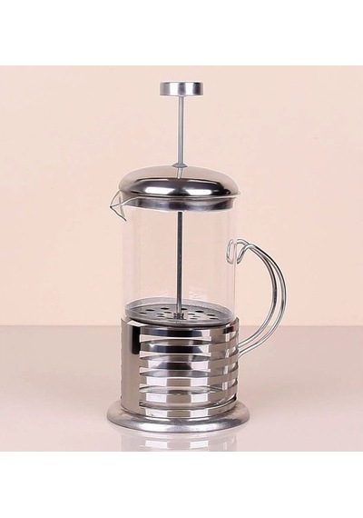 Çelik Kulplu Cam French Press - 350 Ml Sarı